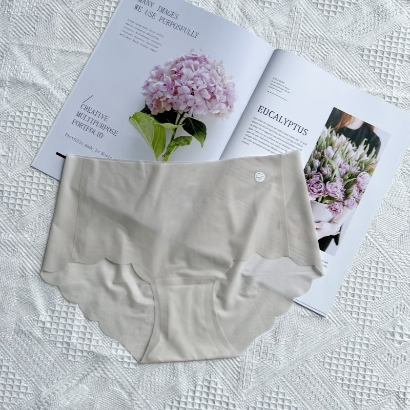 One-piece Ice Silk Underwear Ladies Mid Panties