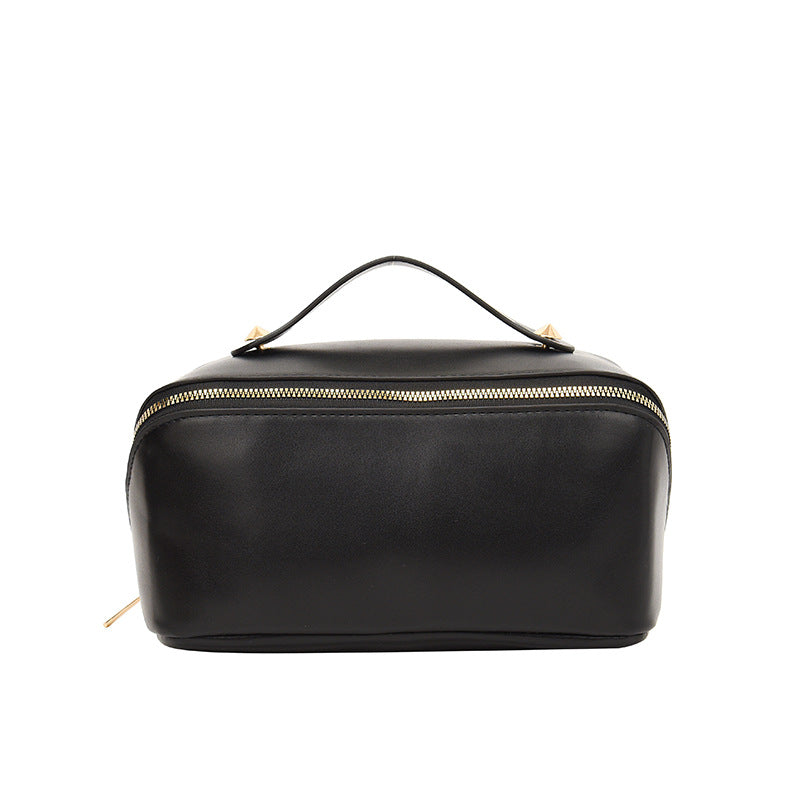 Women's Korean Style Portable Leather Wash Large Capacity Cosmetic Bags