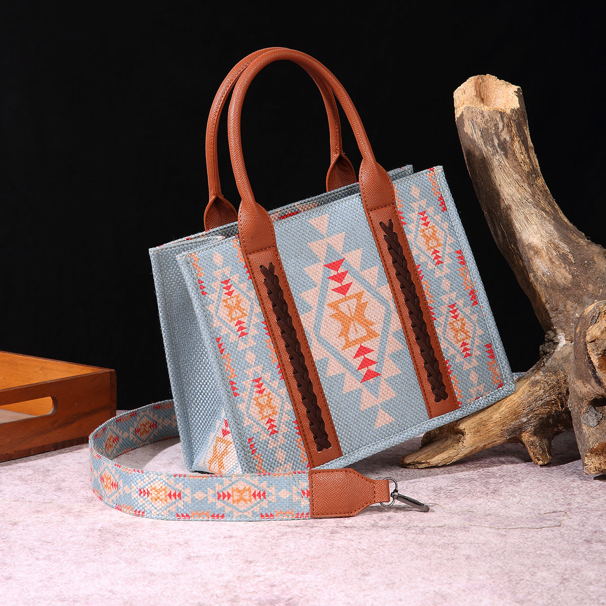 Women's Vintage Cotton Linen Printed Western One Crossbody Bags