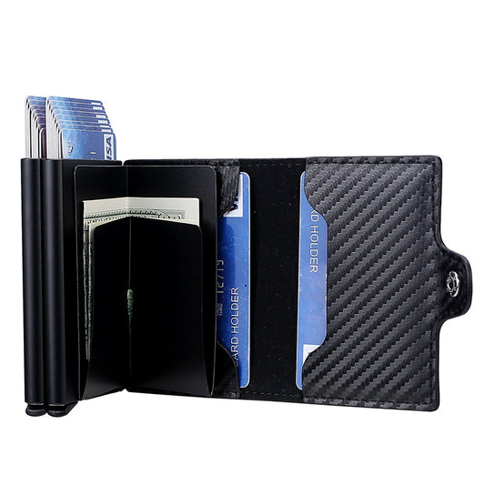 Men's Box Automatic Pop-up Clamp Carbon Fiber Card Holder