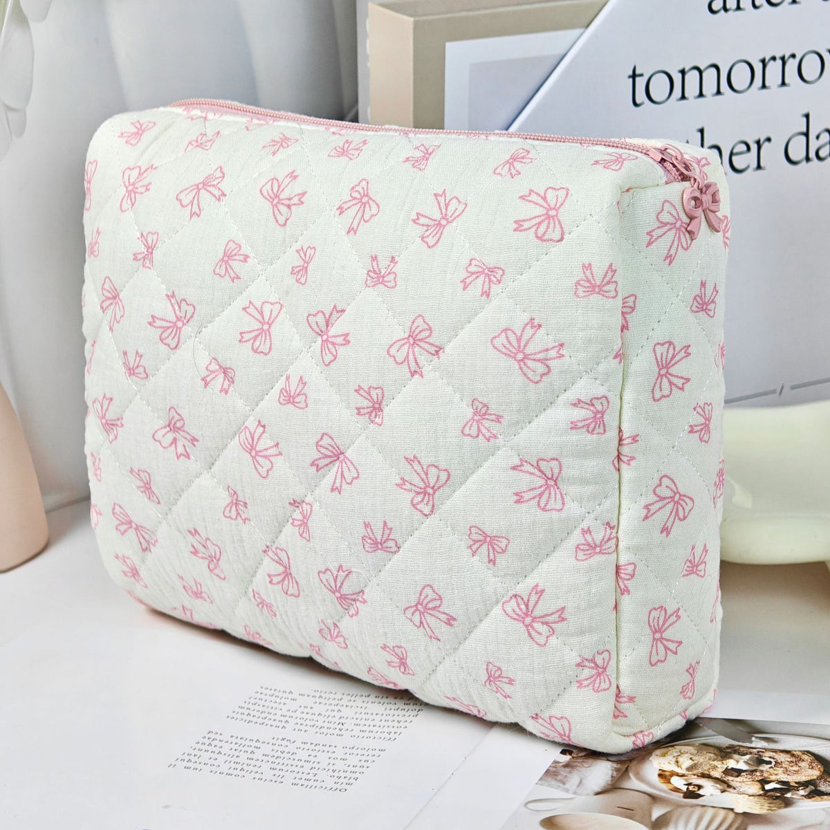 Bow Large Capacity Portable Toiletry Good-looking Cosmetic Bags