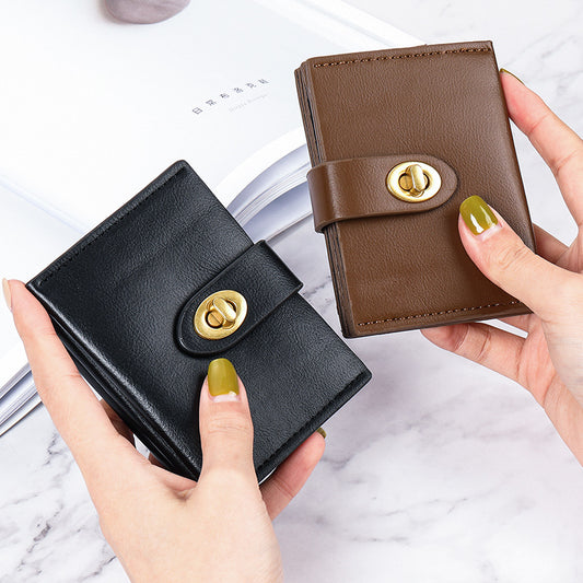 Women's Short Solid Color Minimalist Thin Multiple Ladies Wallets