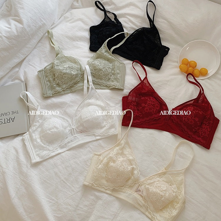 Underwear Big Chest Small Thin Breathable Crystal Glasses Lightweight Bras