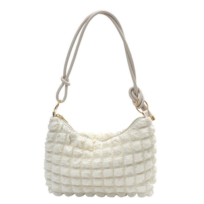 Women's Bubble Soft Pleated Underarm Girly Fashion Crossbody Bags