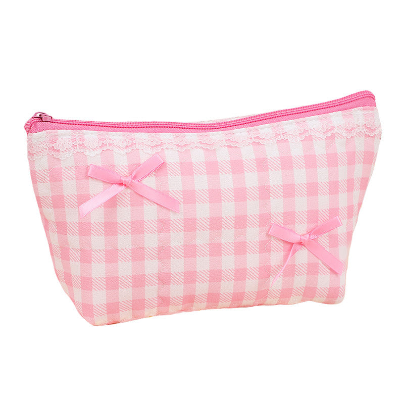 Women's Korean Fashion Simple Style Portable Toiletry Cute Cosmetics Storage Makeup Bag