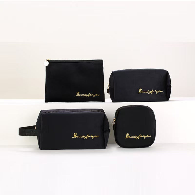 Plush Good-looking Storage Flannelette Large Capacity Embroidery Cosmetic Bags