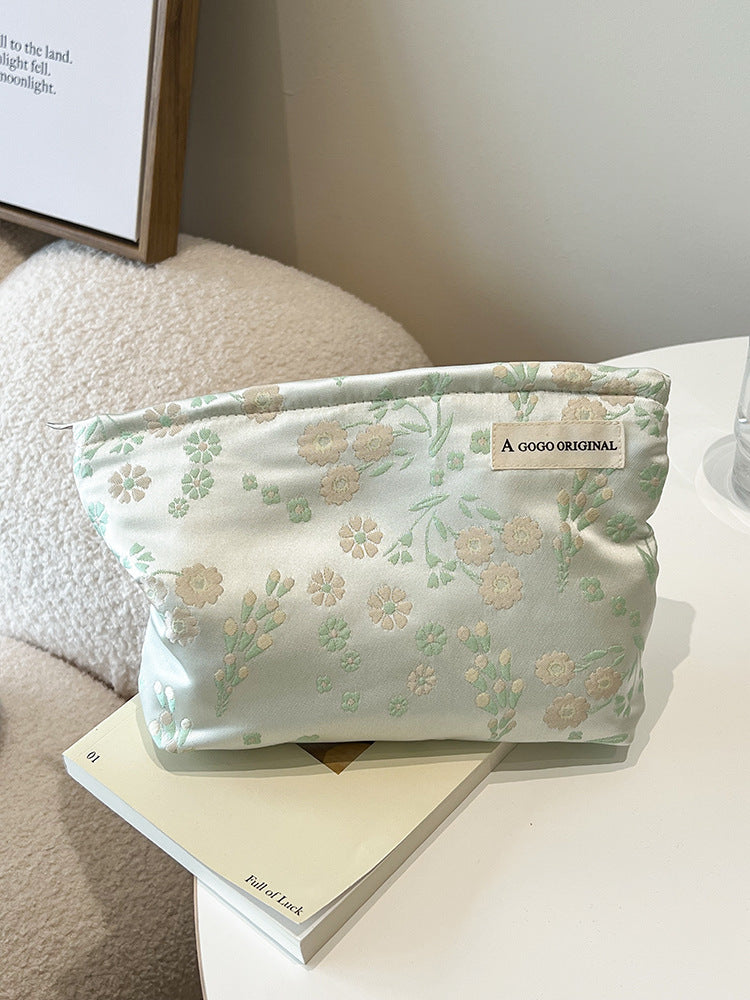 Blossom Canvas Portable Skin Care Buggy Out Makeup Bag