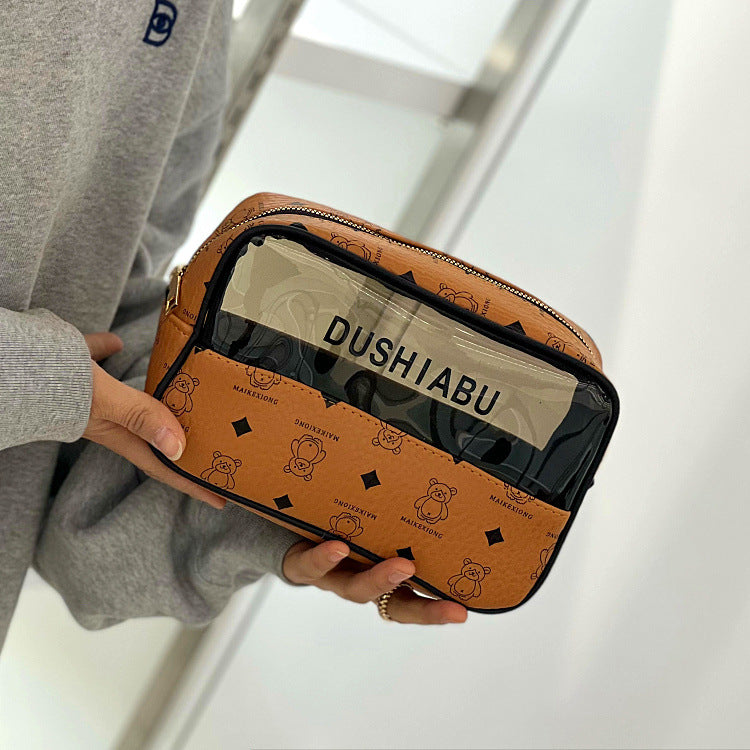 Women's Fashion Cute Translucent Bear Large Capacity Handbags