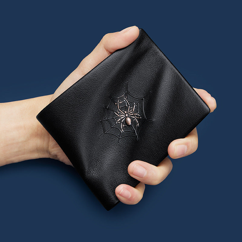 Men's Emperor Paul Short Genuine Cattlehide Leather Surface Fashion Trendy Men's Wallet