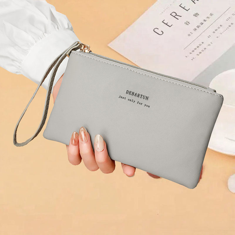 Women's Simple Zipper Clutch Trendy Long Large Ladies Wallet