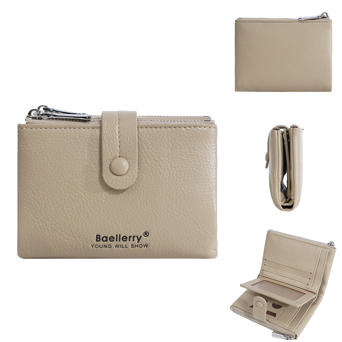 Women's Zipper Multiple Slots Large Capacity Short Ladies Wallet