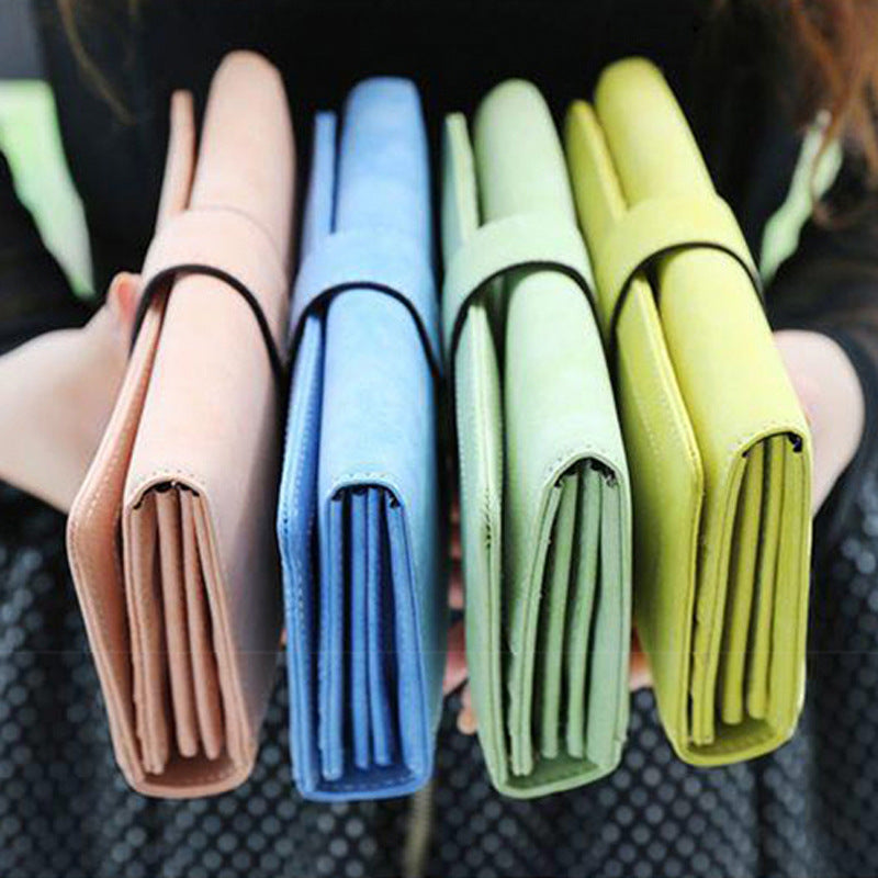Women's Retro Patchwork Simple Solid Color Long Ladies Wallet