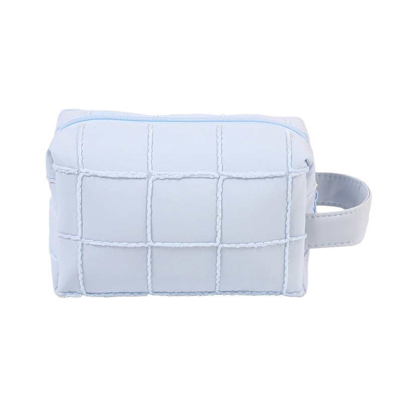 Women's Plaid Portable Large Capacity High Sense Makeup Bag