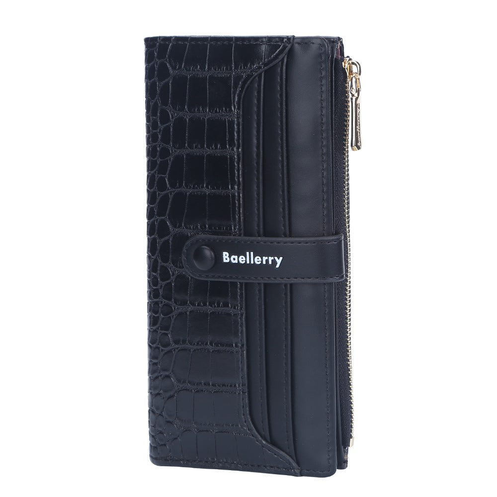 Women's Long Korean Style Stone Pattern Clutch Card Holder