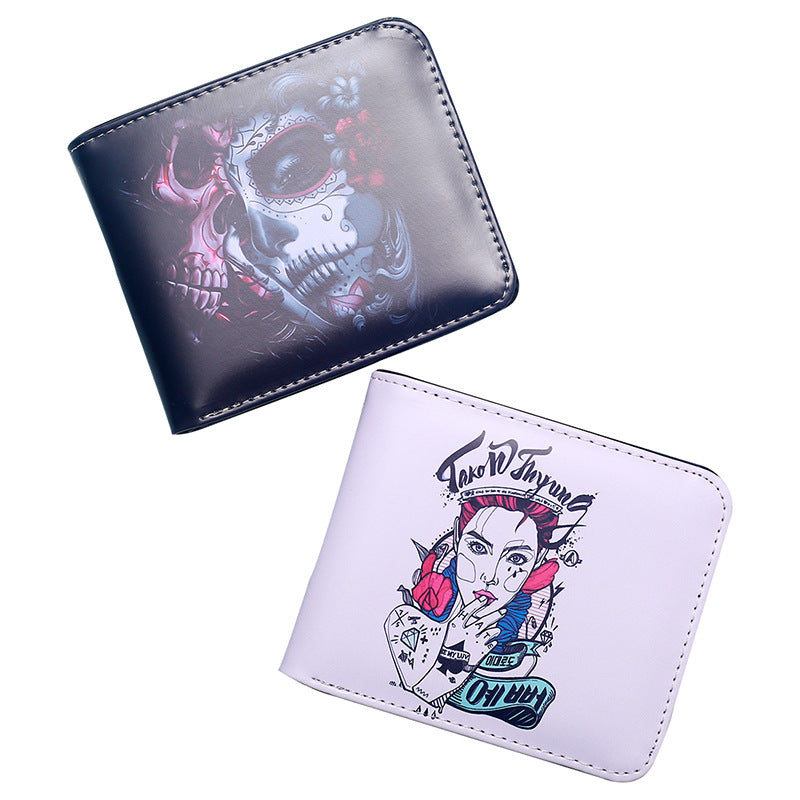 Skull Short Zipper Cartoon Anime To Ladies Wallet
