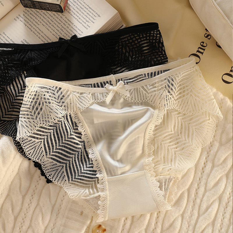 Women's Underwear French Mesh Satin Sexy Lace Panties