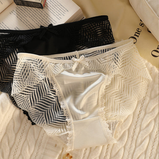 Women's Underwear French Mesh Satin Sexy Lace Panties