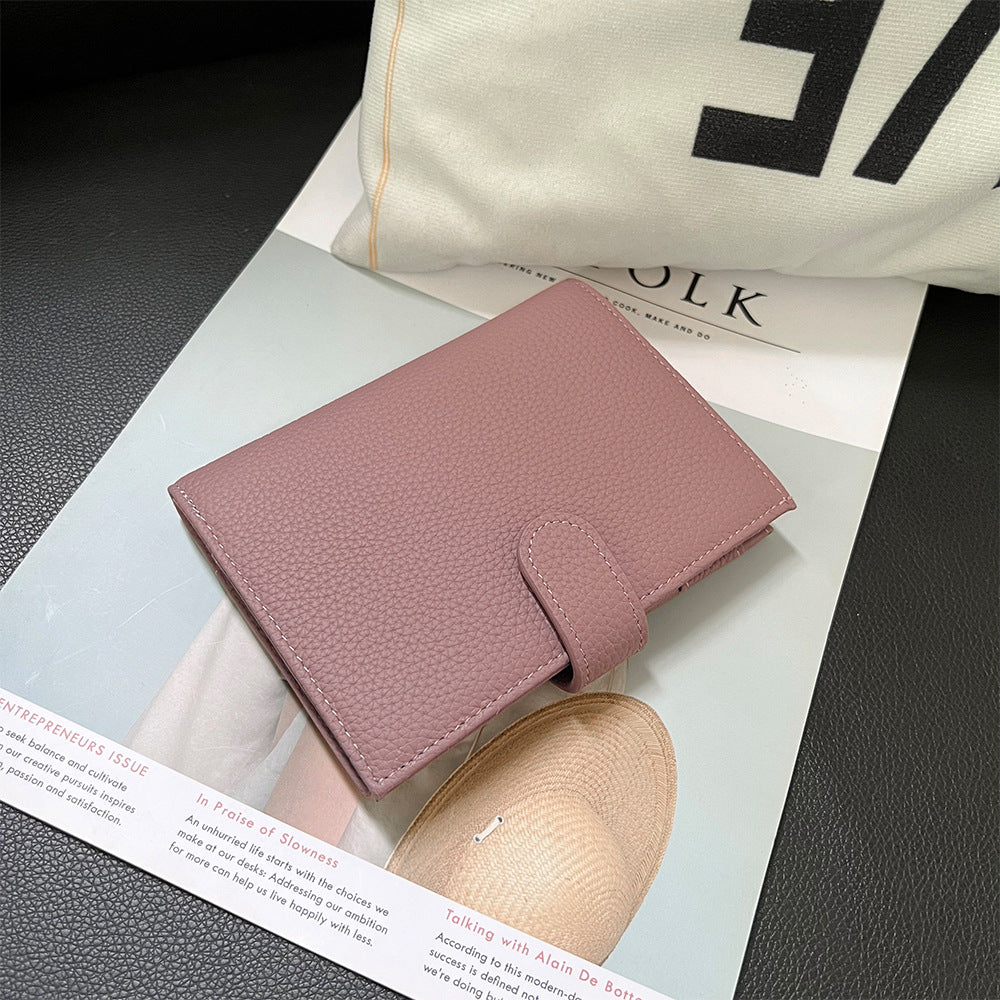 Women's Top Layer Cowhide Multifunctional Halter Passport Cover Document Genuine Ladies Wallet