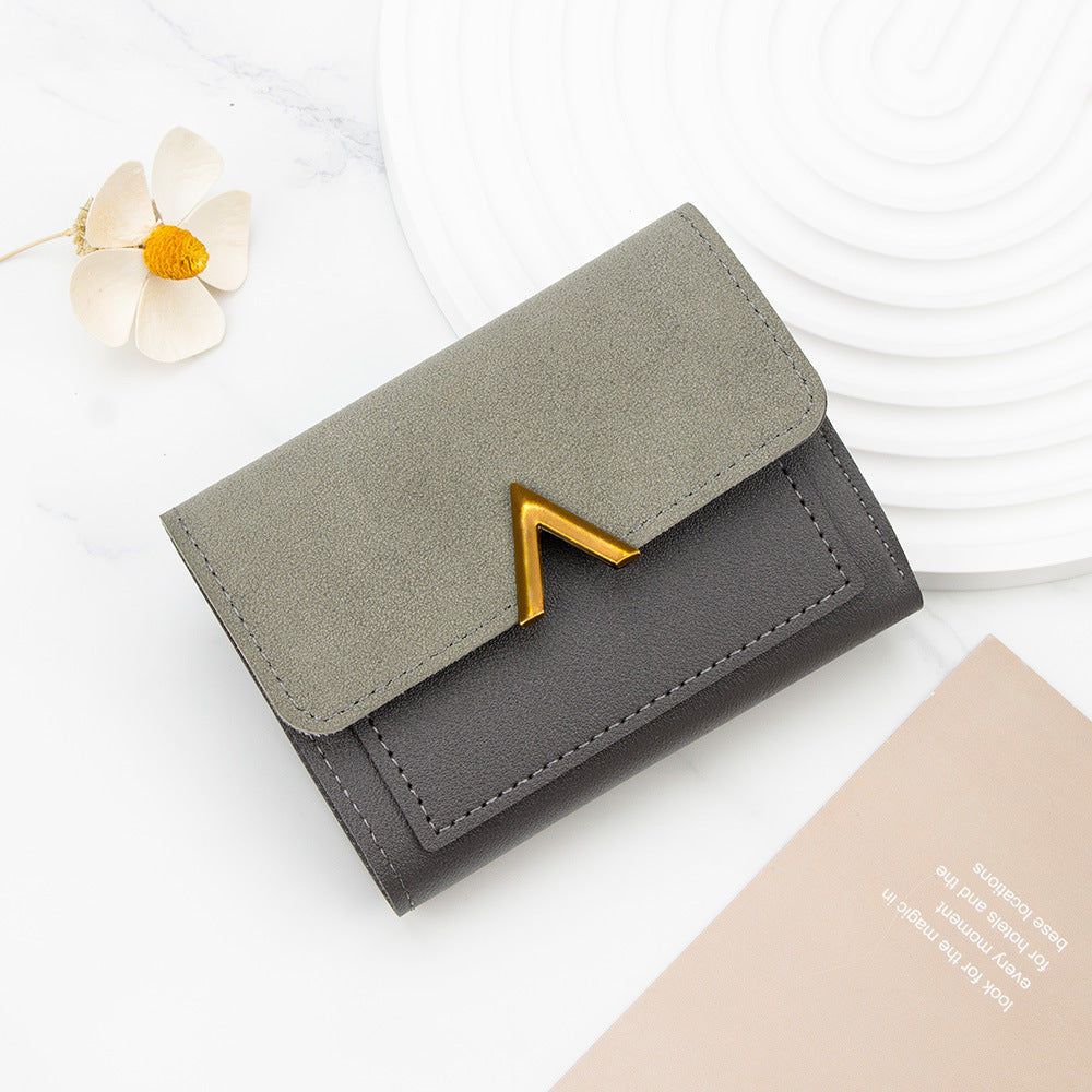 Women's Korean Style Short Three-fold Mini Card Holder