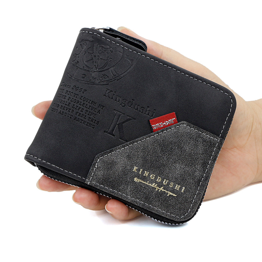 Men's Printed Short Large Capacity Chain Hinge Men's Wallet