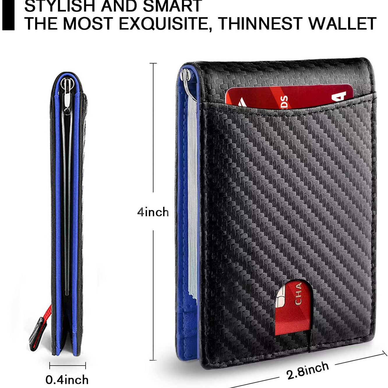 Men's Genuine Leather Multiple Slots Beauty Carbon Men's Wallets