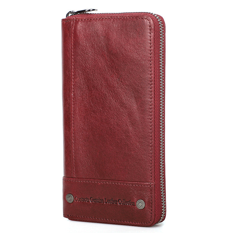 Men's Angel Retro Crazy Horse Leather Swiping Men's Wallet