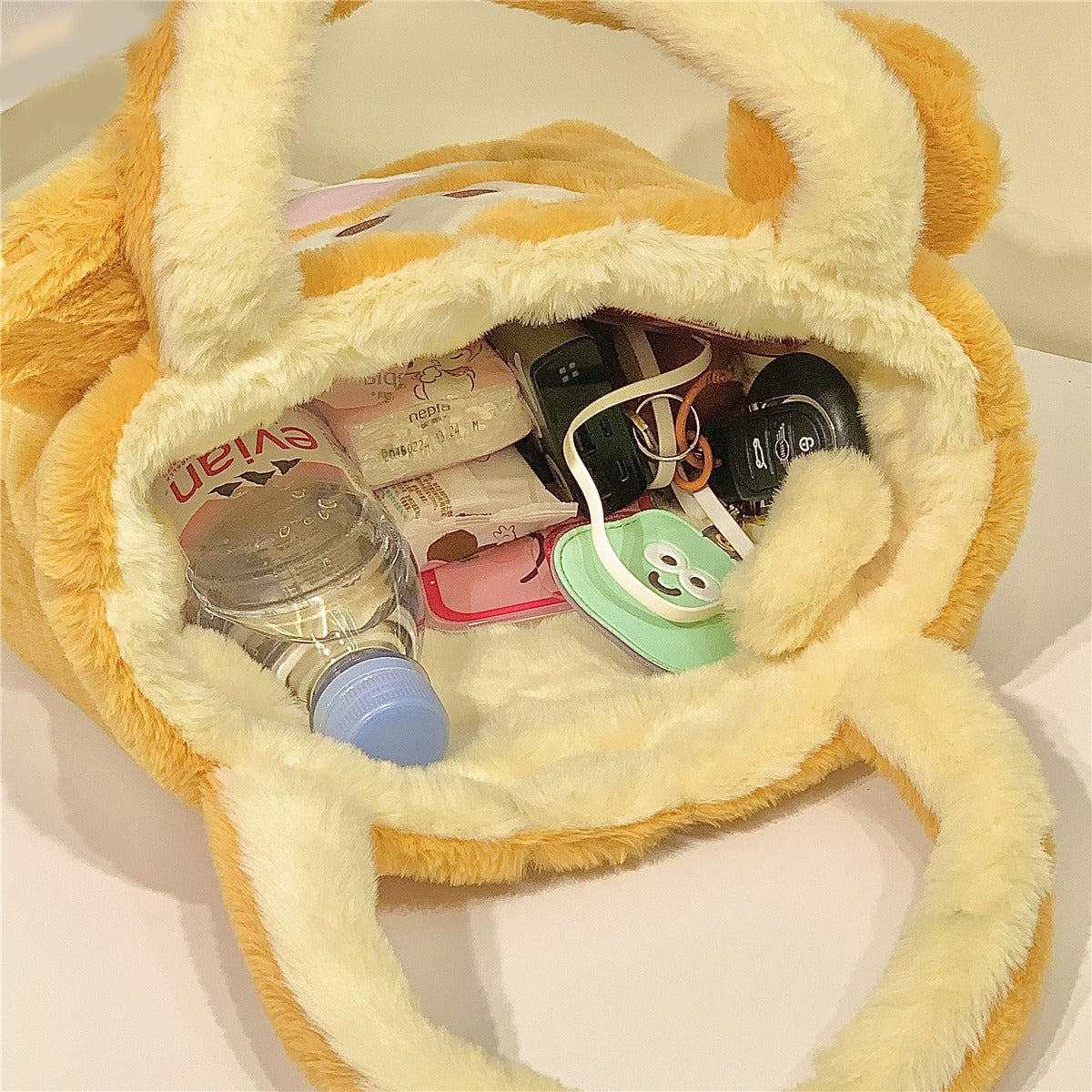 Women's Strawberry Bear Plush Pooh Tigger Double-sided Bags