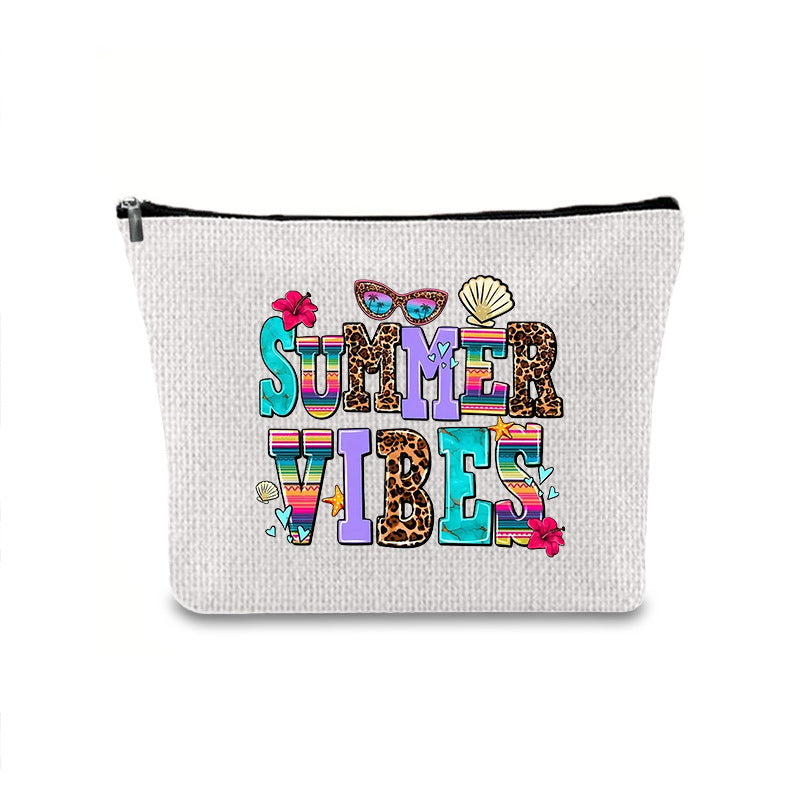 Printing Buggy Large Capacity Simple Zipper Makeup Bag