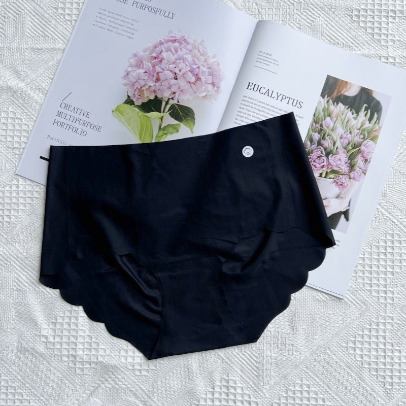 One-piece Ice Silk Underwear Ladies Mid Panties