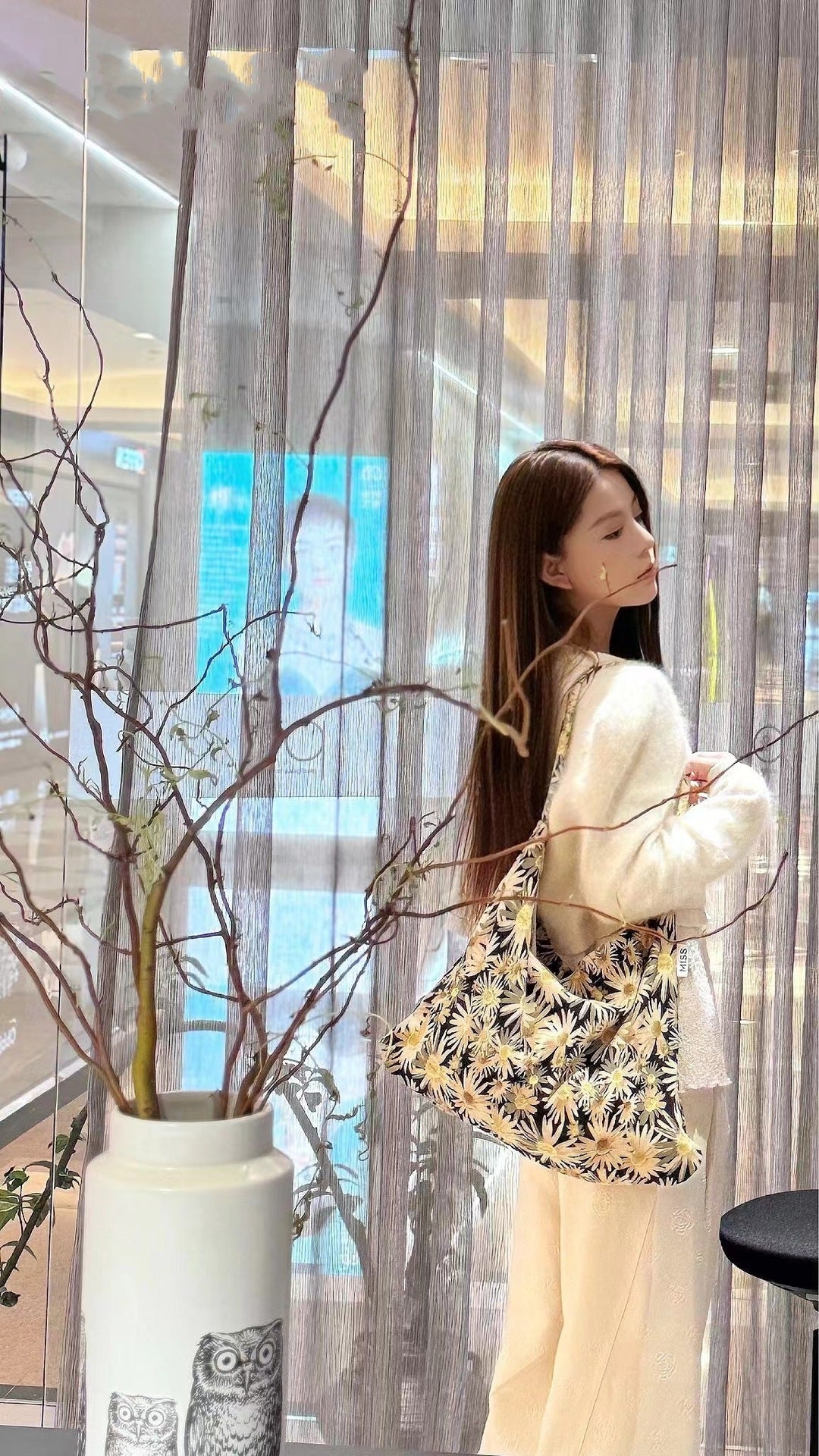 Canvas Leopard Print Floral Song White Zhang Prosperous Women's Shoulder Bag