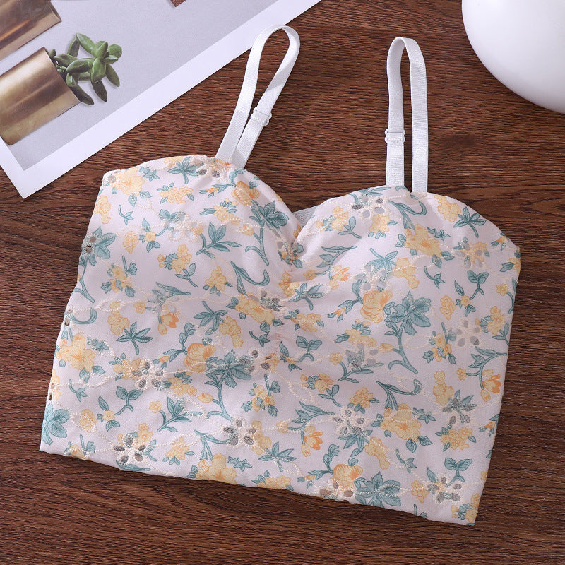Summer Fresh Sweet Floral Small Sling Tanks Camis