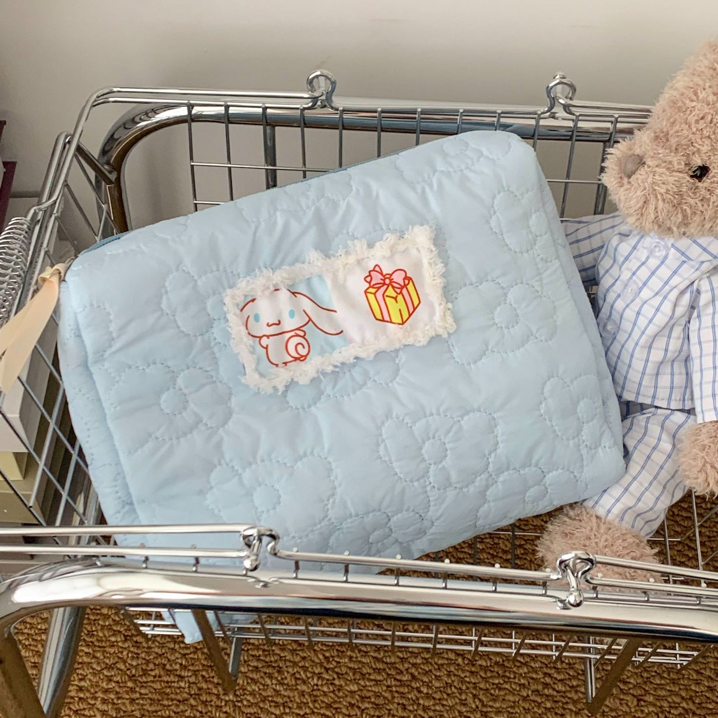 Storage Portable Large Capacity Quilted Patch Cosmetic Bags