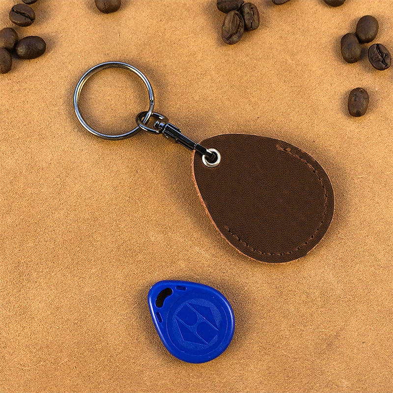 Drop-shaped Leather Property Community Induction Access Cover Card Holder