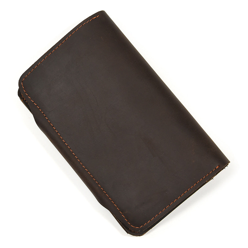 Men's Leather Crazy Horse Retro Long First Layer Cowhide Men's Wallet