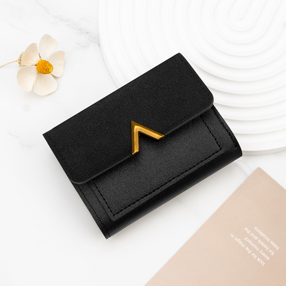 Women's Korean Style Short Three-fold Mini Card Holder