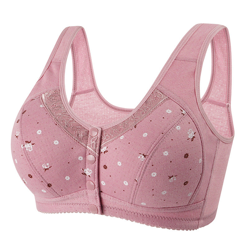 Women's Front Buckle Cotton Vest Underwear Mark Bras