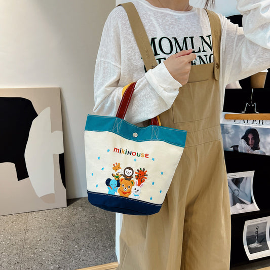 Mummy Cartoon Zoo Color Matching Canvas Handbags