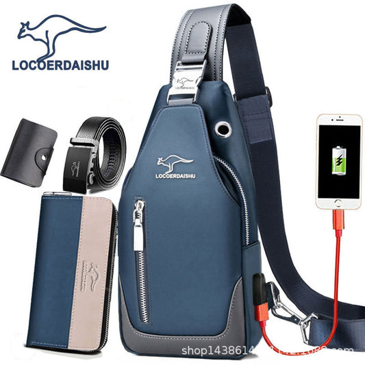 Classy Men's Oxford Cloth Charging Tide Backpacks