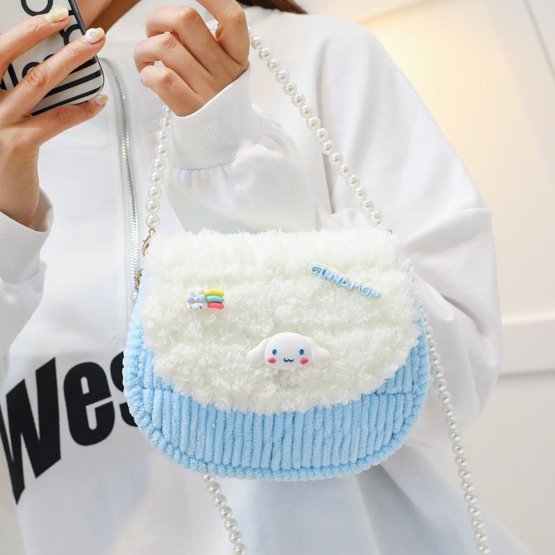 Finished Cat Hand-woven Homemade Material Plush Women's Messenger Bag