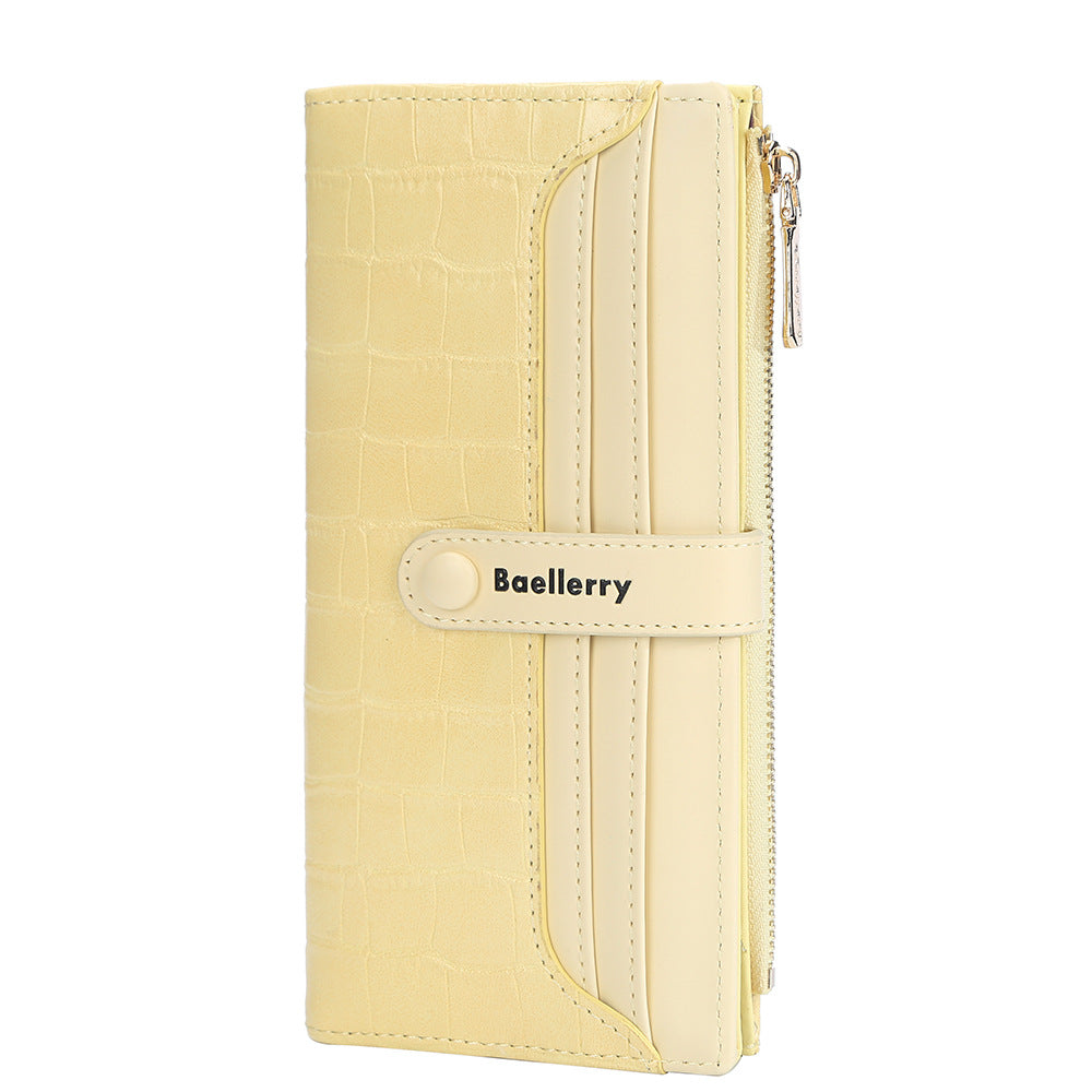 Women's Long Korean Style Stone Pattern Clutch Card Holder