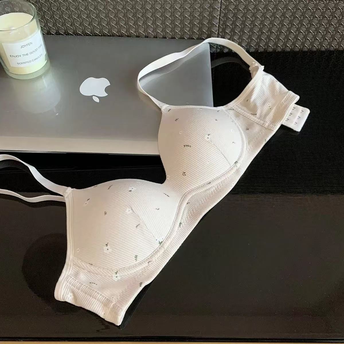 Women's Floral Korean Thread Underwear Upper Support Breathable Everyday Bras