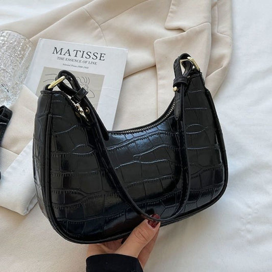 Exquisite Summer Brown Leather Black Stone Bags