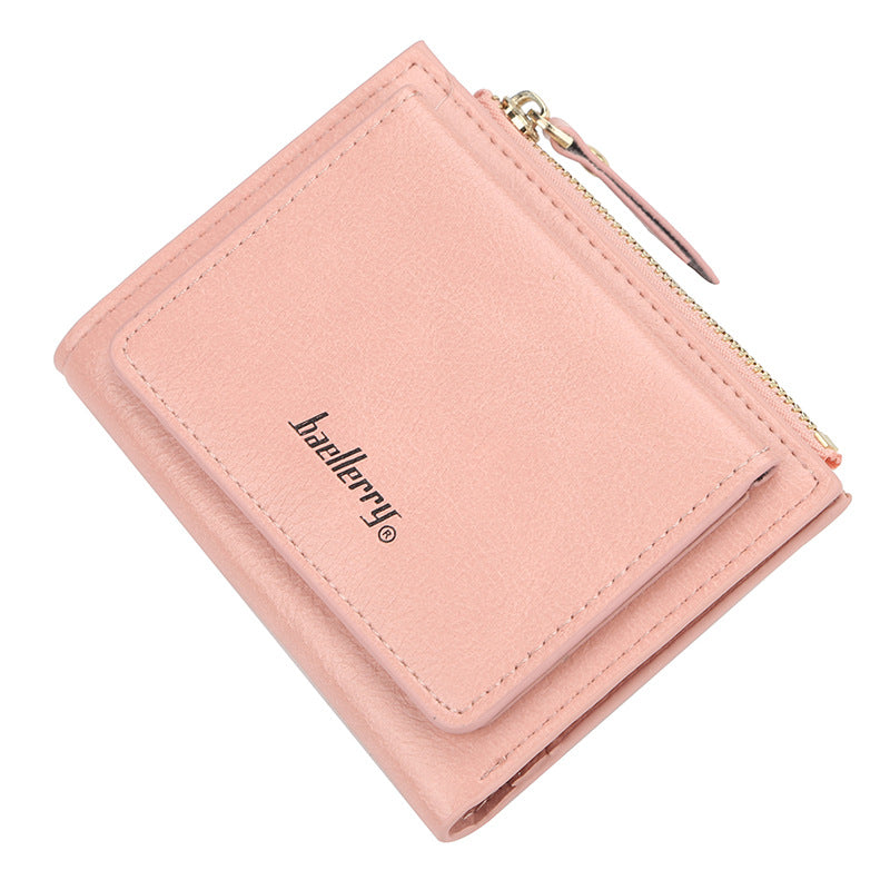 Women's Short Zipper Two-fold Horizontal Patent Leather Ladies Wallet