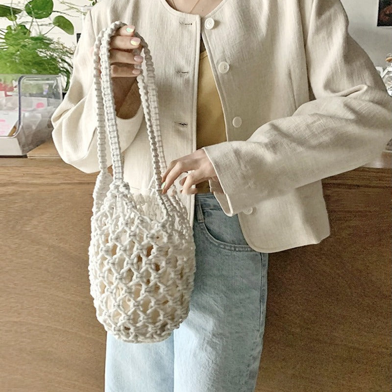 Seaside Beach Cotton String Hollow Mesh Handbags