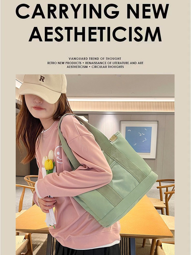 Classy Korean Style Canvas Lunch Hand Handbags