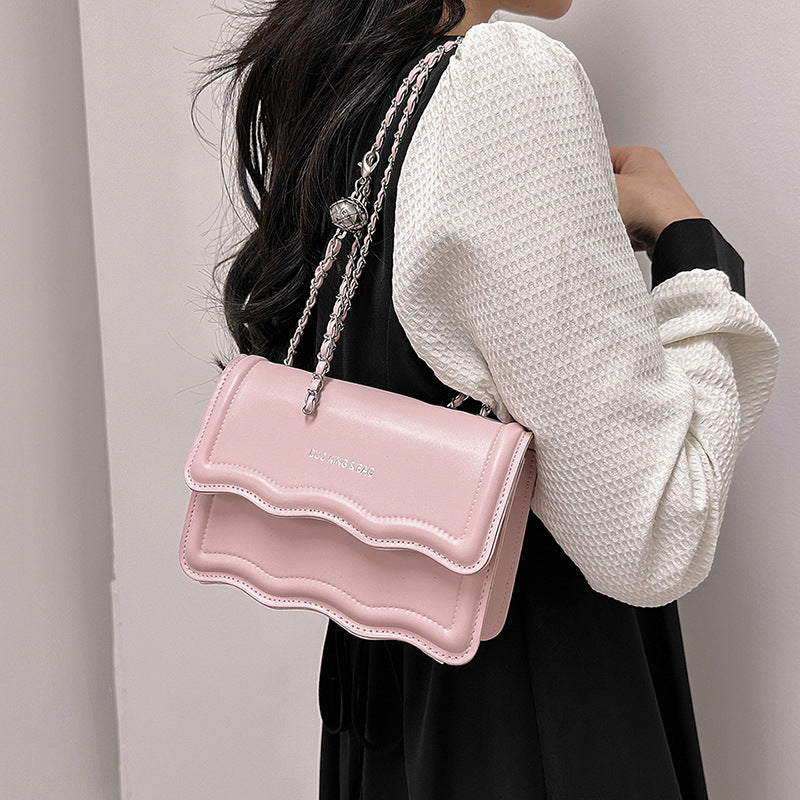 Women's Niche Wave High-grade Chain Underarm French Bags