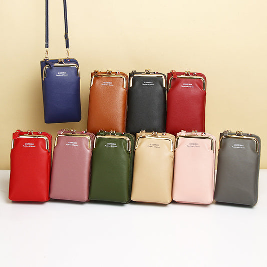 Women's Vertical Model In Shape Leather Integrated Phone Bags