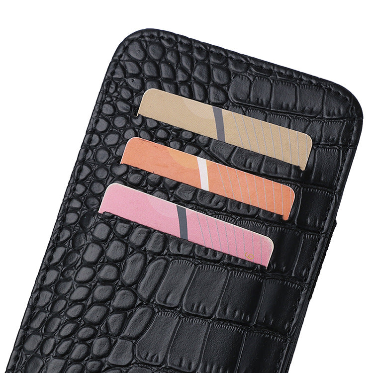 Trendy Korean Style Long Crocodile Pattern Card Holder