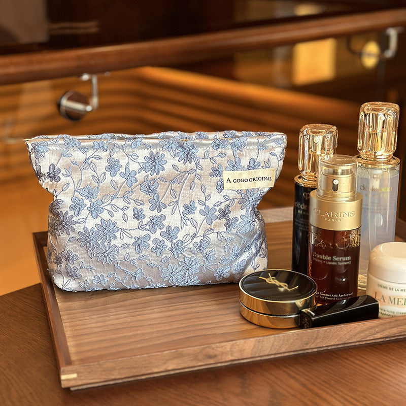 Embroidery Chinese Style Skin Care Buggy Portable Business Trip Toiletry Makeup Bag