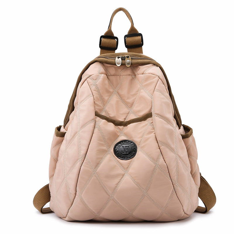 Simple Rhombus Cotton Jacket Large Capacity Travel Bags